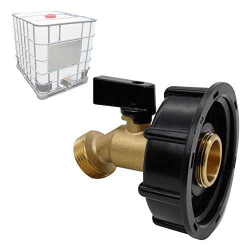 275-330 Gallon Tote Water Tank Adapter 2 Coarse Thread Brass Hose Faucet Valve Garden Hose
