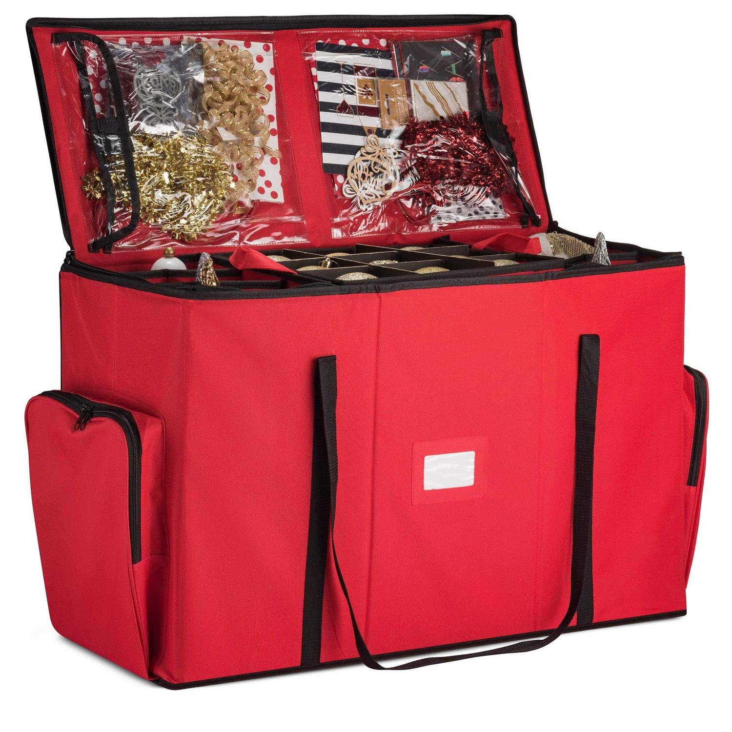 Zober Super Rigid 2-in-1 Christmas Ornament Storage Box & Xmas Figurine Container