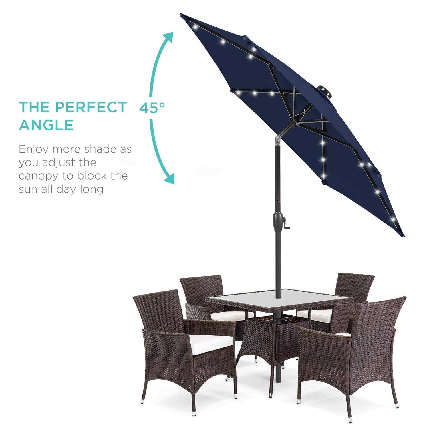 Best Choice Products 7.5ft Outdoor Solar Patio Umbrella for Deck