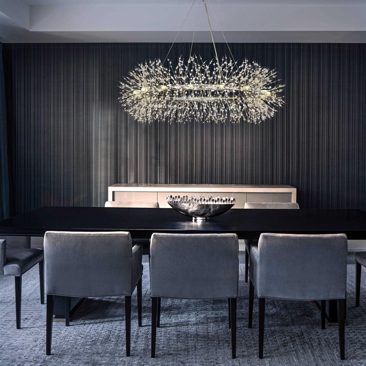 Aloadecor Modern Firework Crystal Chandelier for Dining Room and Living Room Bulb Included 12