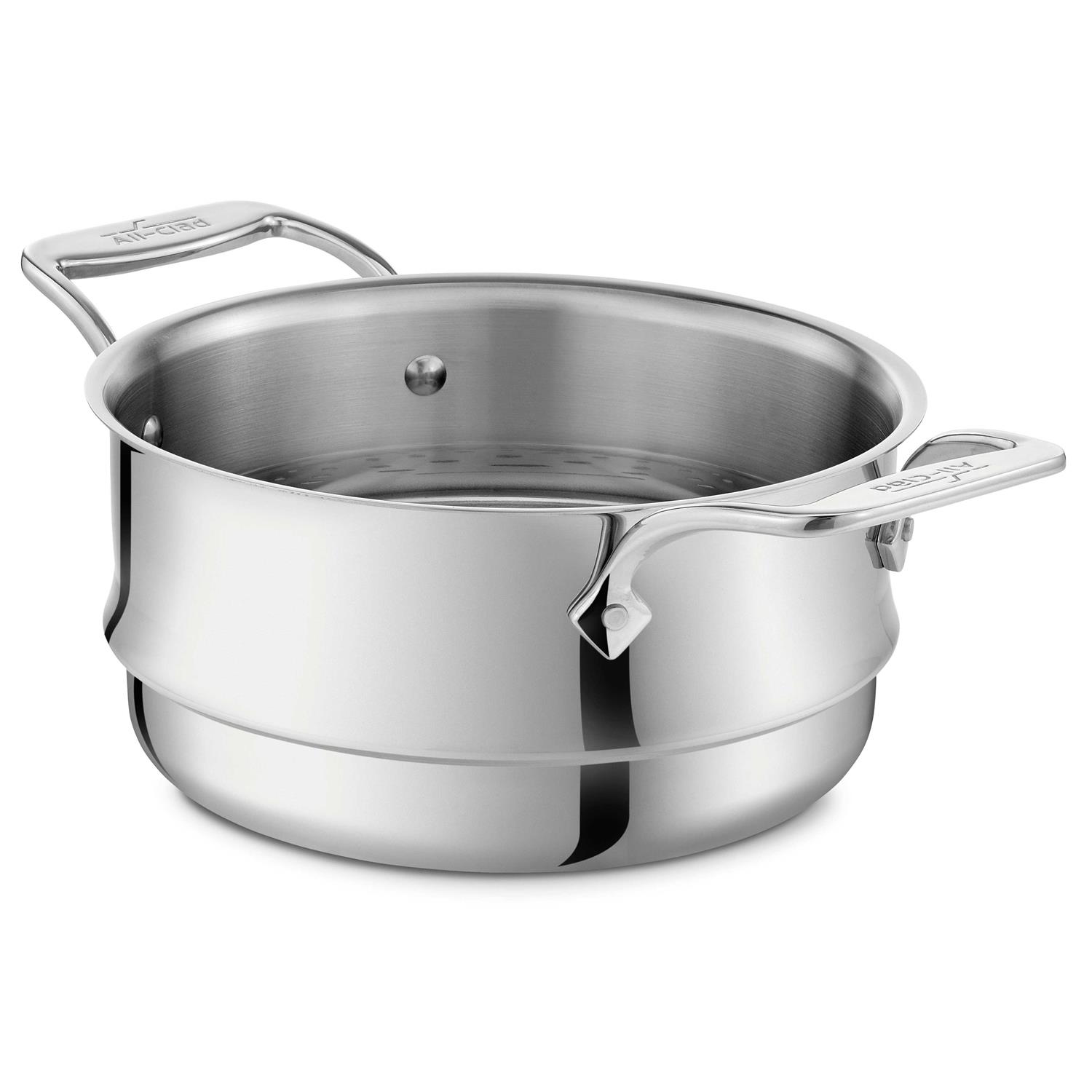 All-Clad BD55303 D5 Brushed 18/10 Stainless Steel 5-Ply Bonded Dishwasher Safe Casserole with Lid and Steamer Cookware