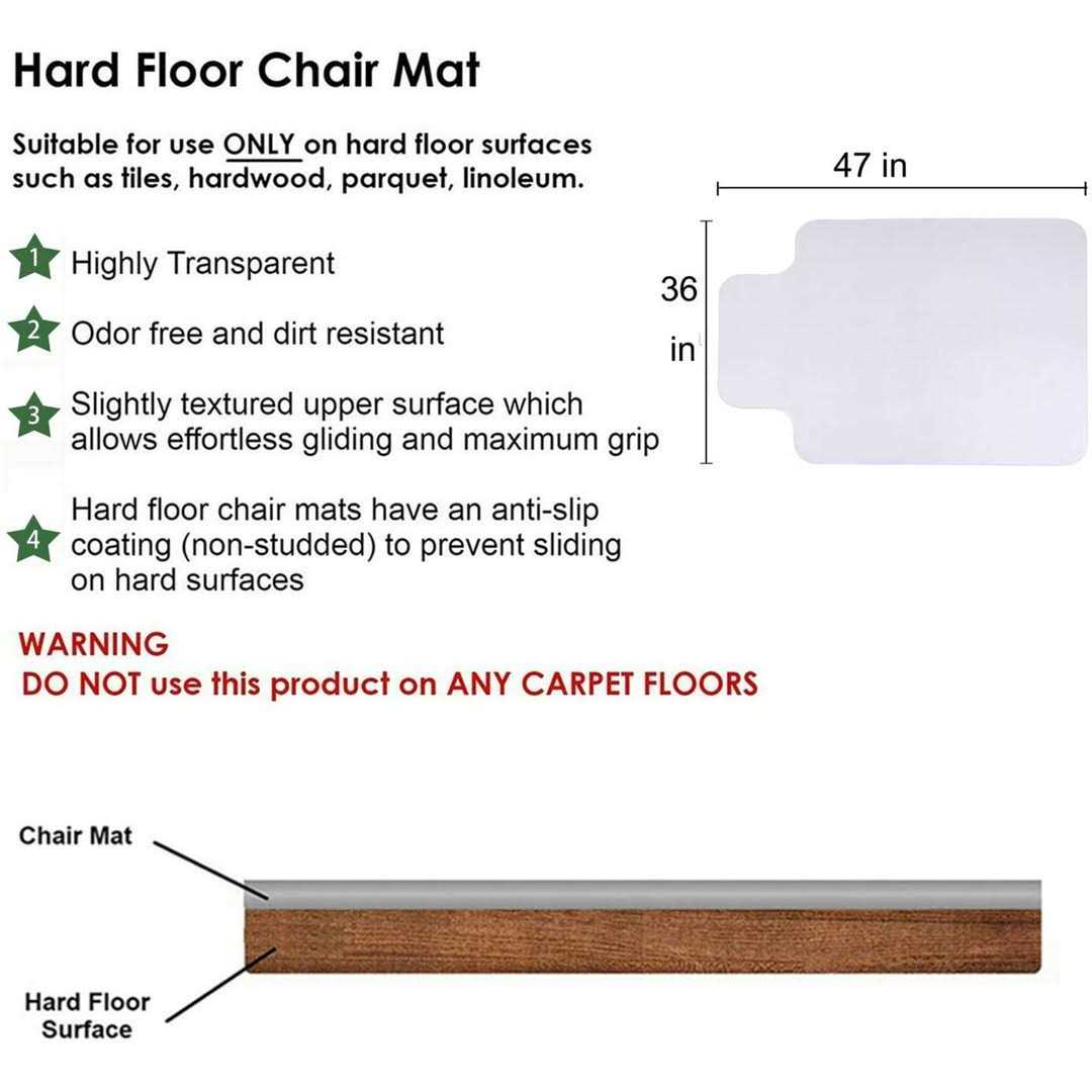 SHAREWIN Office Chair Mat for Hard Floors Heavy Duty Wood Floor Protector