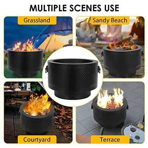 STBoo Smokeless Fire Pits for Outside with Portable Carrying Storage Bag
