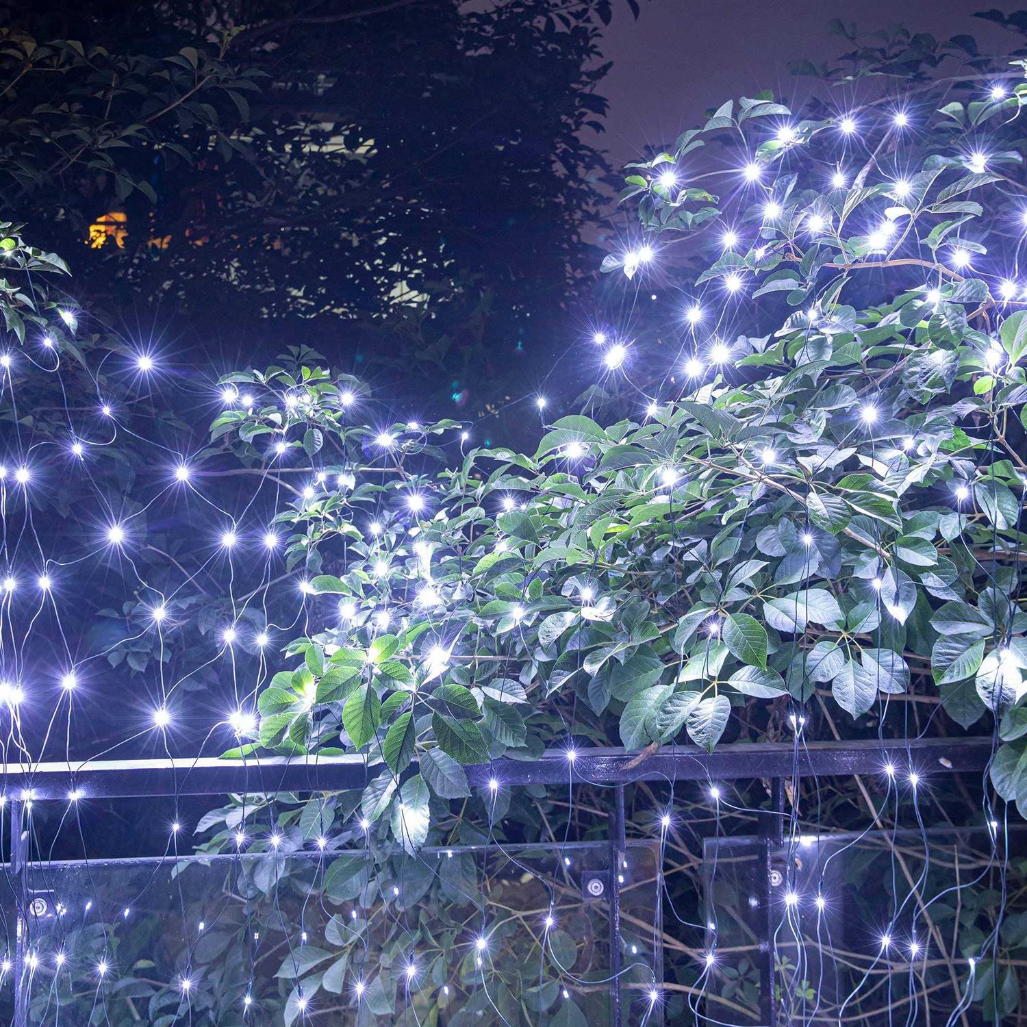 AWQ LED 6.6ft String Lights Net Mesh Lights Christmas Net Lights 8 Modes for Christmas Wedding Party Home Garden Lawn Bushes Bedroom