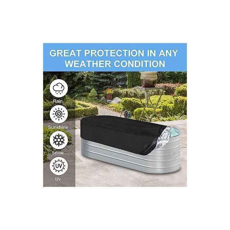 Waterpoof Oval Stock Tank Pool Cover rubermaid Horse Trough Cold Plunge Tub for Farm Water Tank Cover Outdoor Ice Bath Tub Covers Protector