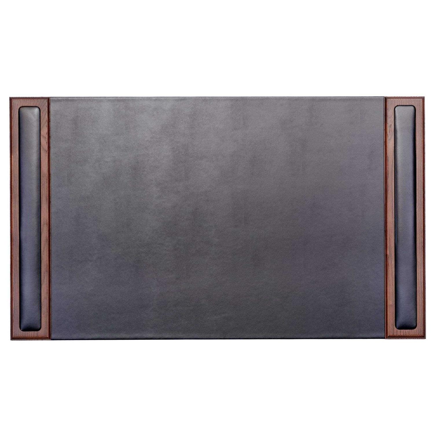Dacasso Walnut & Leather Side-Rail Desk Pad