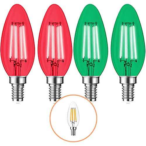 Bluex Bulbs 4 pack filament E12 Candelabra led christmas light Bulbs