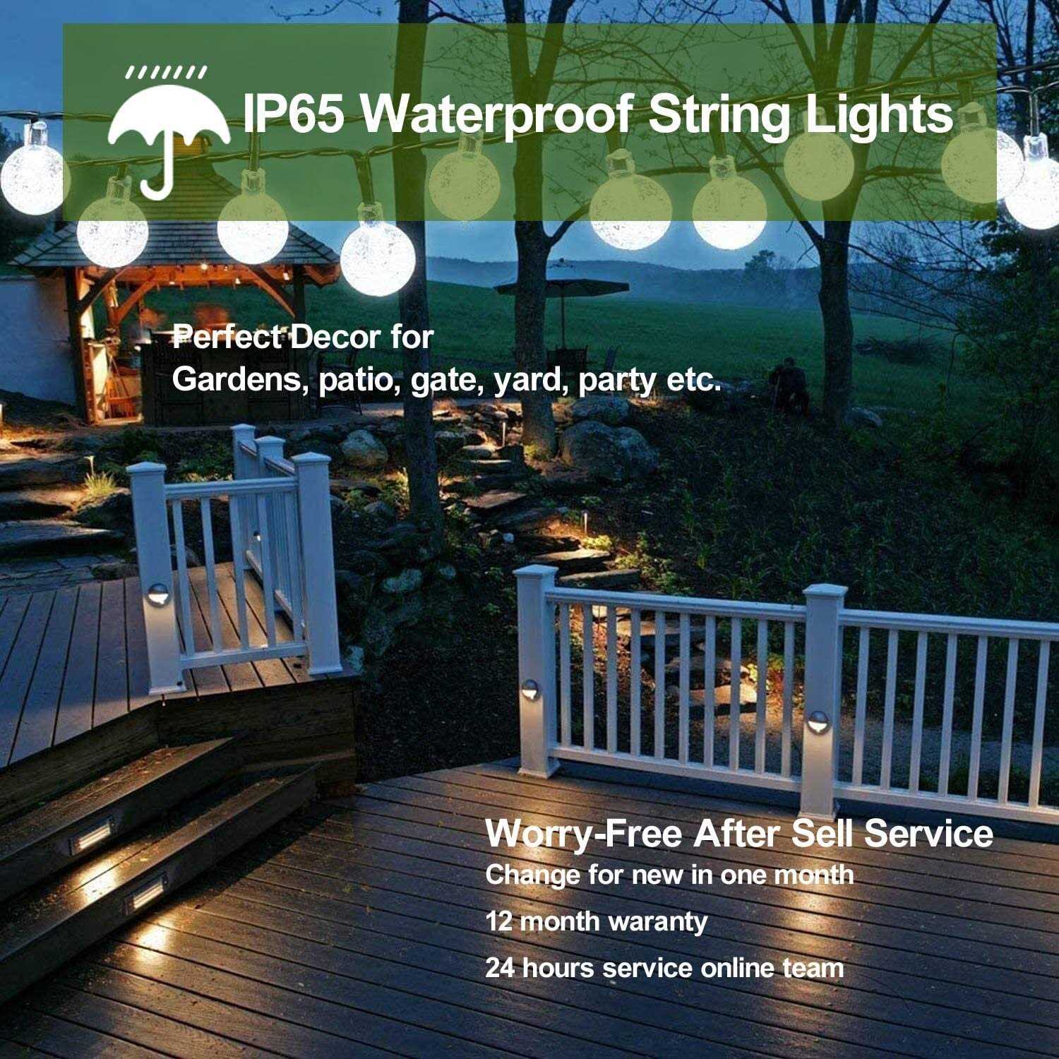 Useber Solar Lights Outdoor 24Ft 50LED Solar Garden Lights Waterproof Crystal Globe Indoor/Outdoor Fairy Lights Solar Lights Garden,Party