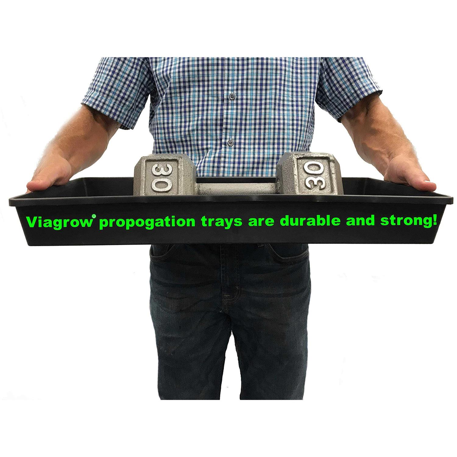 Viagrow 10 in. x 20 in. Extra-Strength Quad Seed Starter Propagation Tray