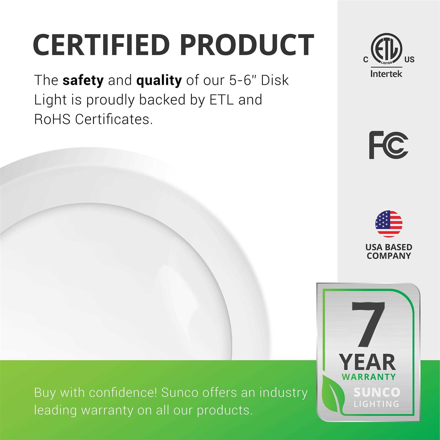 Sunco Lighting Sunco Single Recessed LED Lighting 5/6 Inch