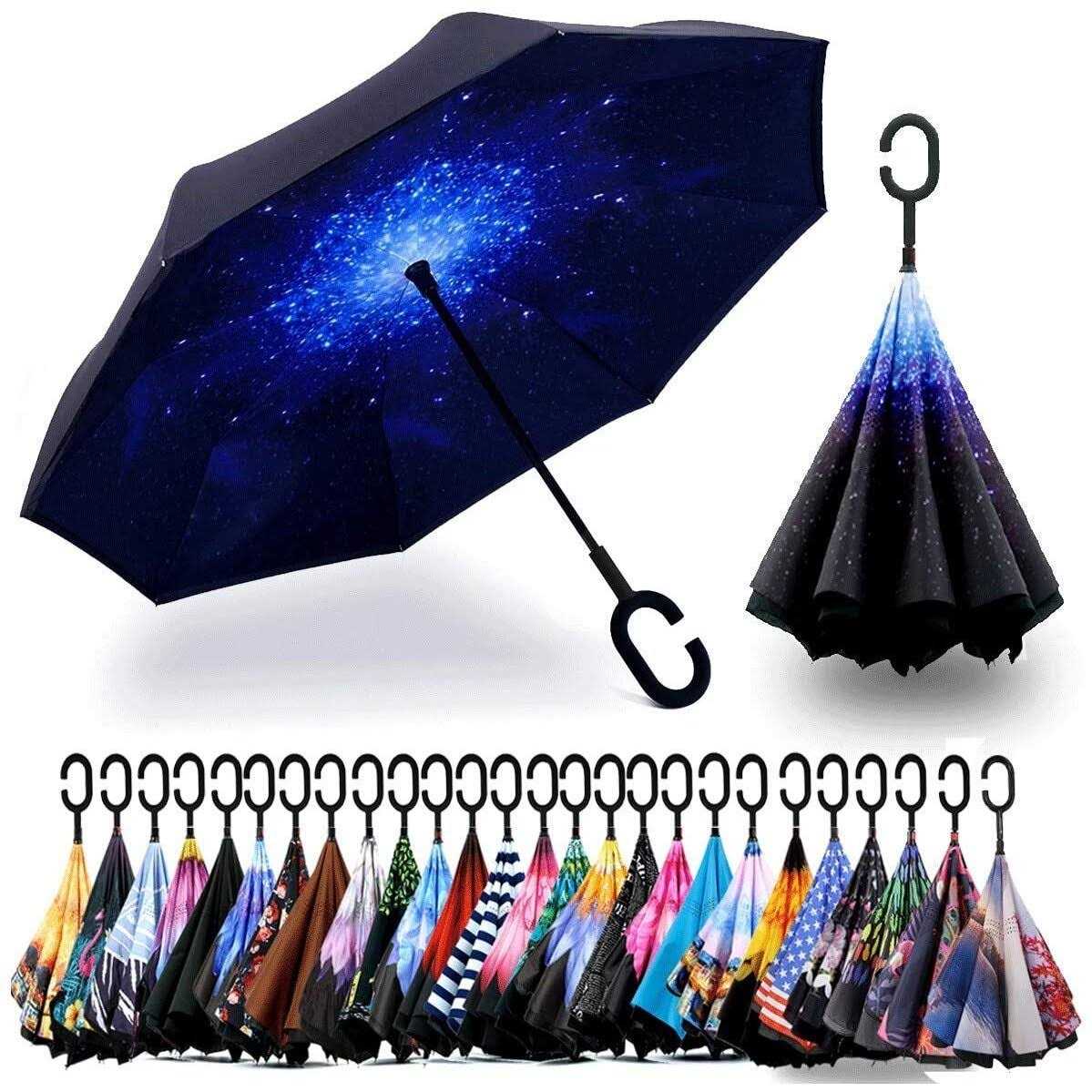 Siepasa Spar. Saa Double Layer Inverted Umbrella with C-Shaped Handle