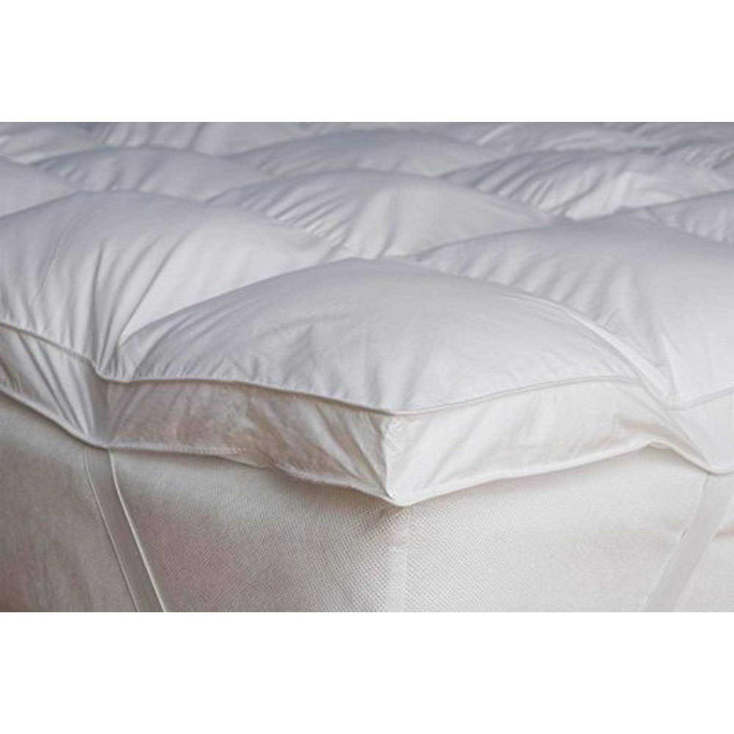 300 TC 100% Egyptian Cotton Hypoallergenic Down Alternative Mattress Topper with All-Around Fitted Bed Skirt