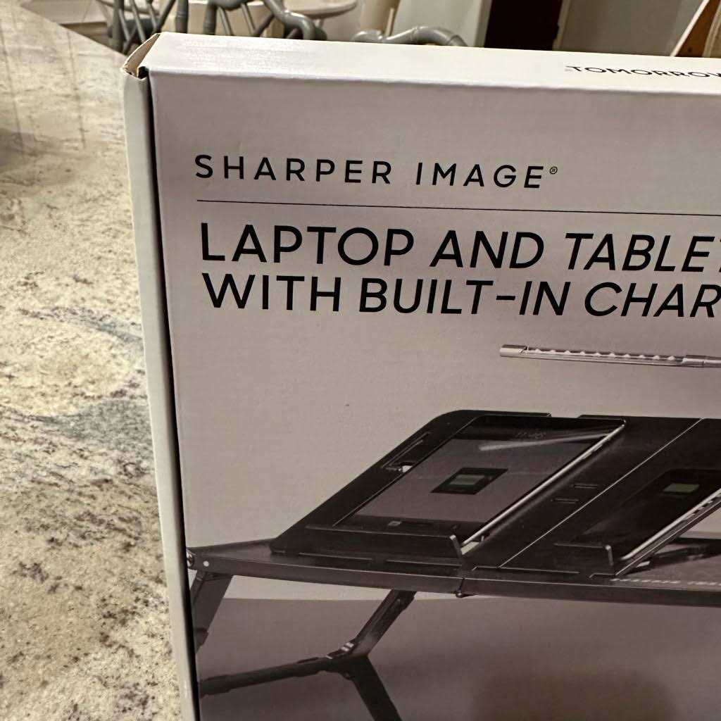 Laptop and Tablet Tray with Built-In Charger by Sharper Image