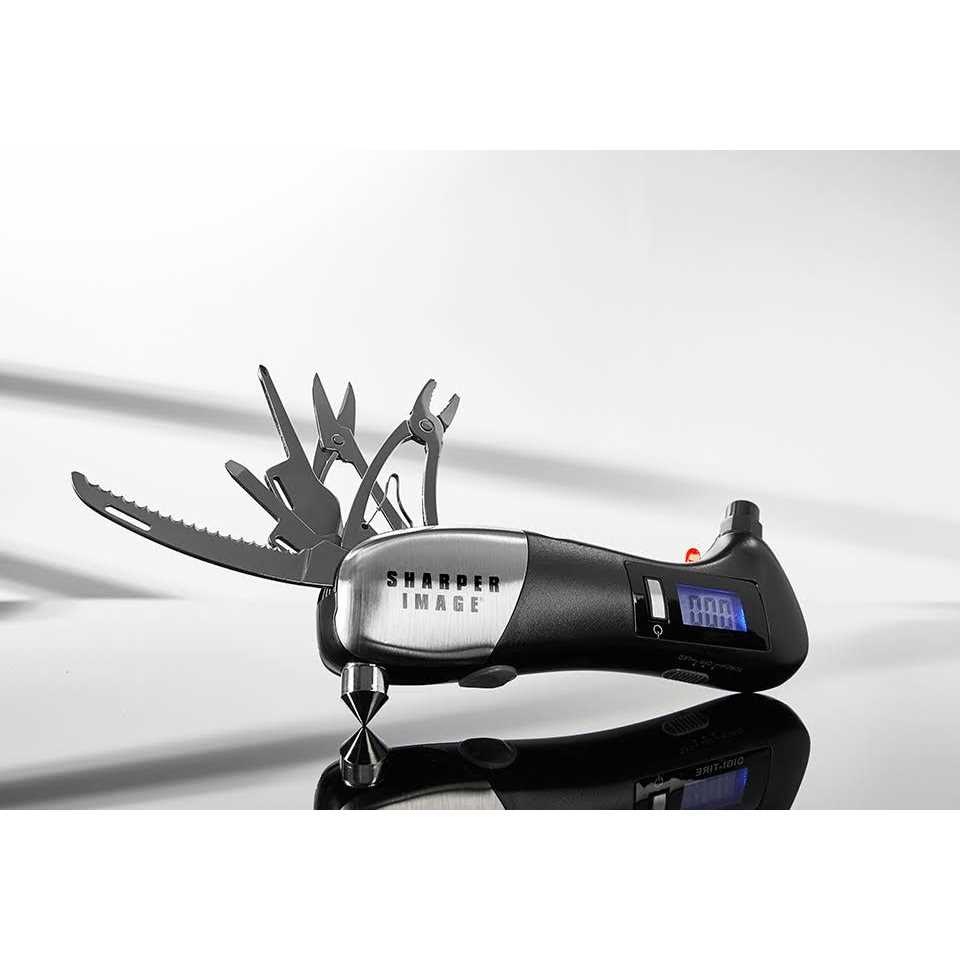 Sharper Image Car Emergency Tool with Digital Tire Gauge