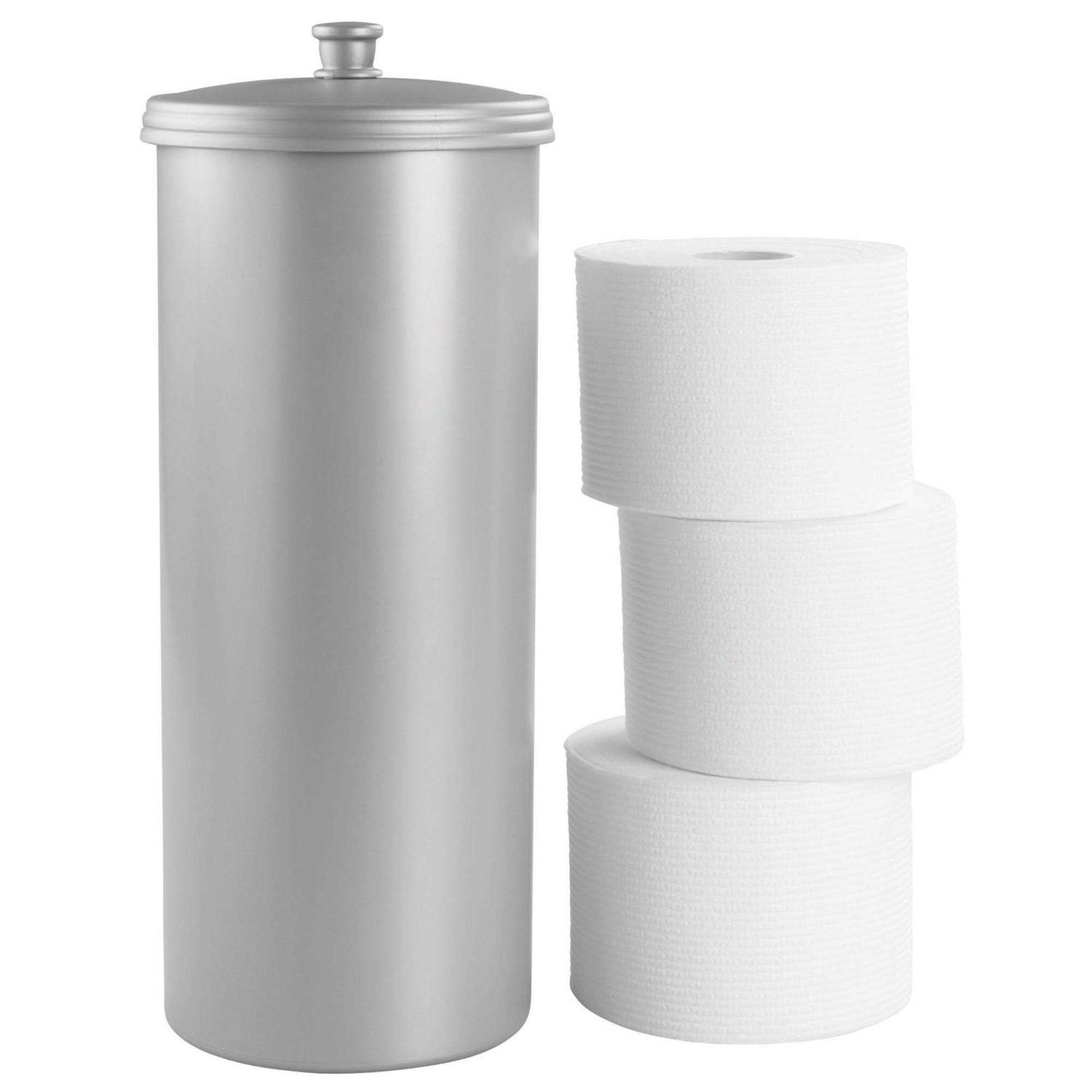 iDesign Kent Bathware, Free Standing Toilet Paper Roll Holder for Bathroom Storage – Gray