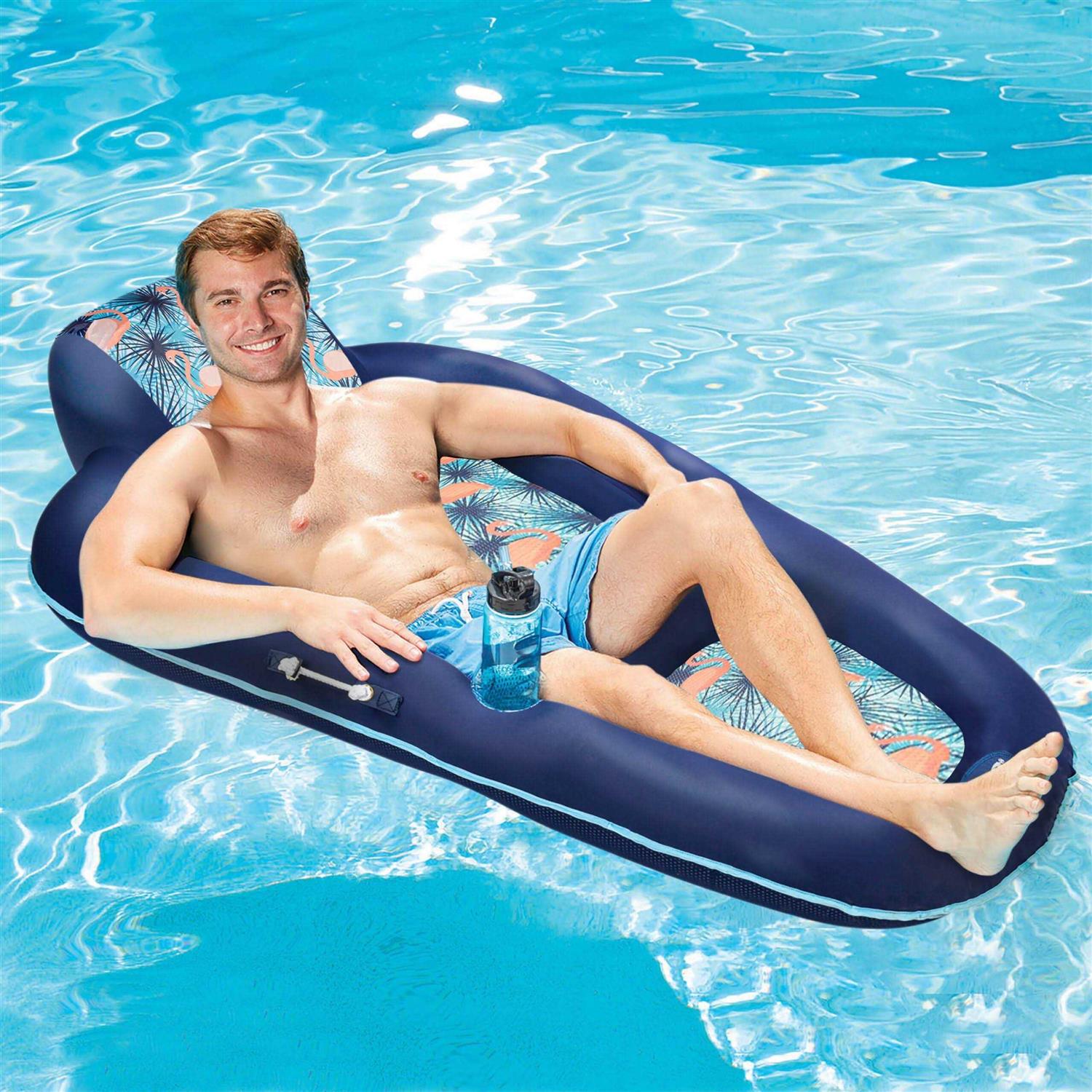 Aqua Luxury Water Lounge X-Large Iatable Pool Float with Headrest