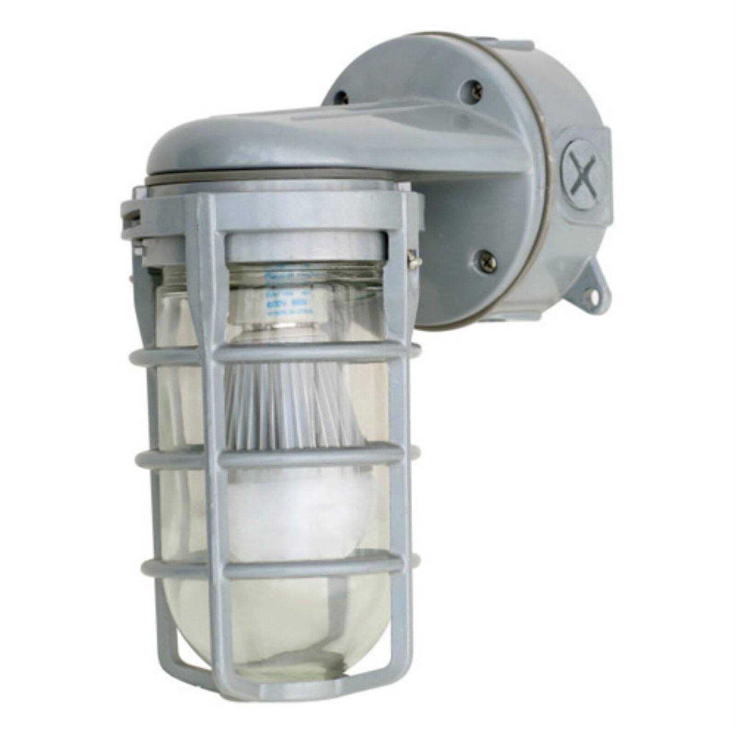 Woods L1707SVBS Brushed Steel Wall Mounted Incandescent Weather Industrial Light