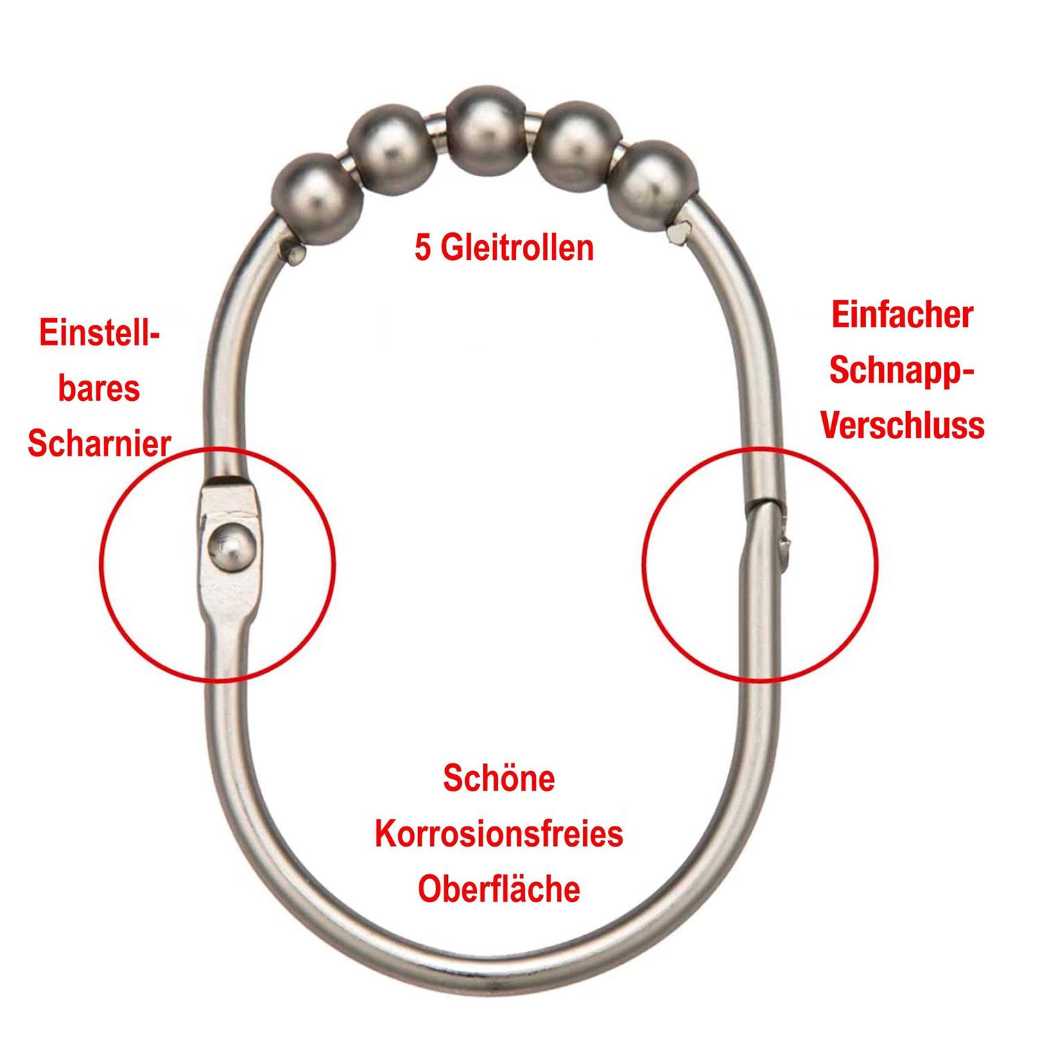 2LB Depot Depot Wide Shower Curtain Rings Hooks