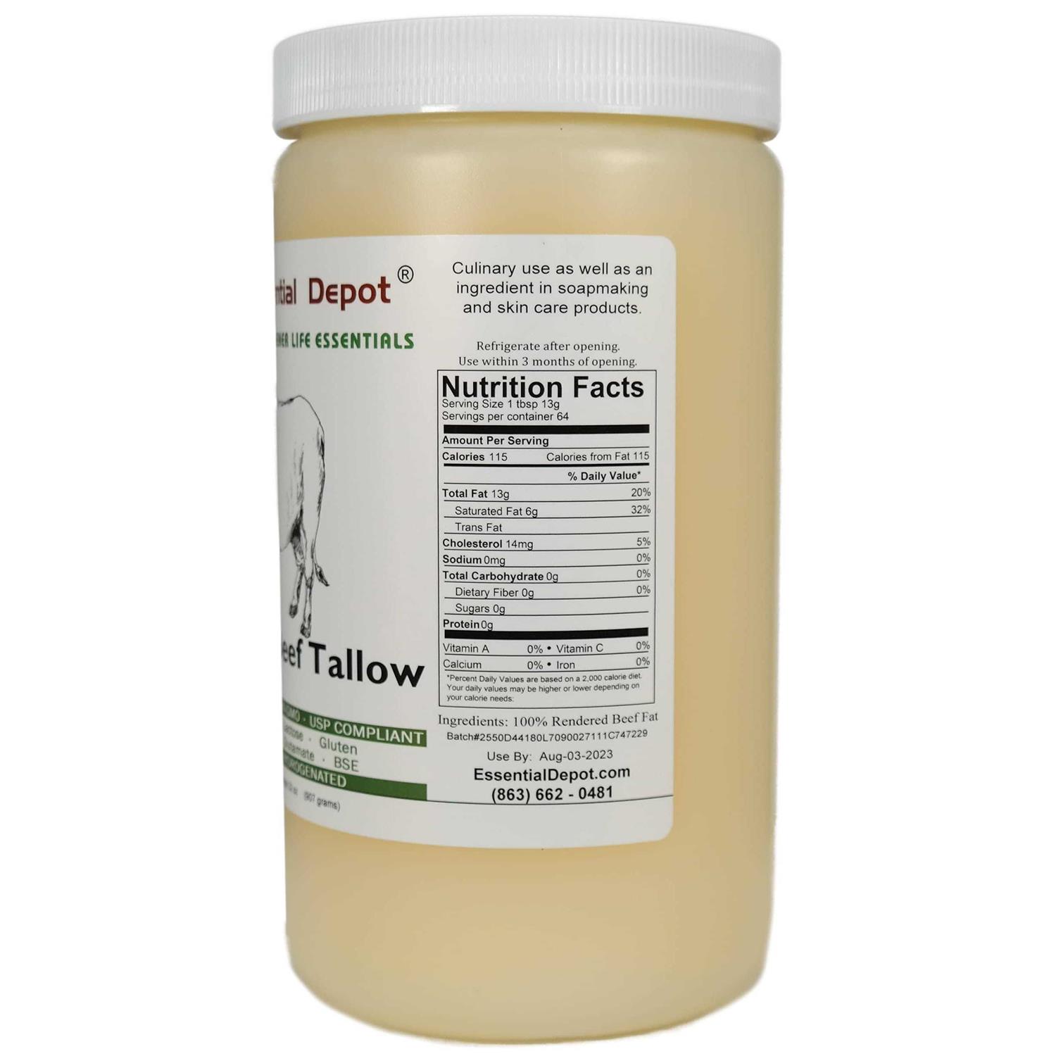 Beef Tallow 1 Quart Grass FED Non-GMO Not Hydrogenated