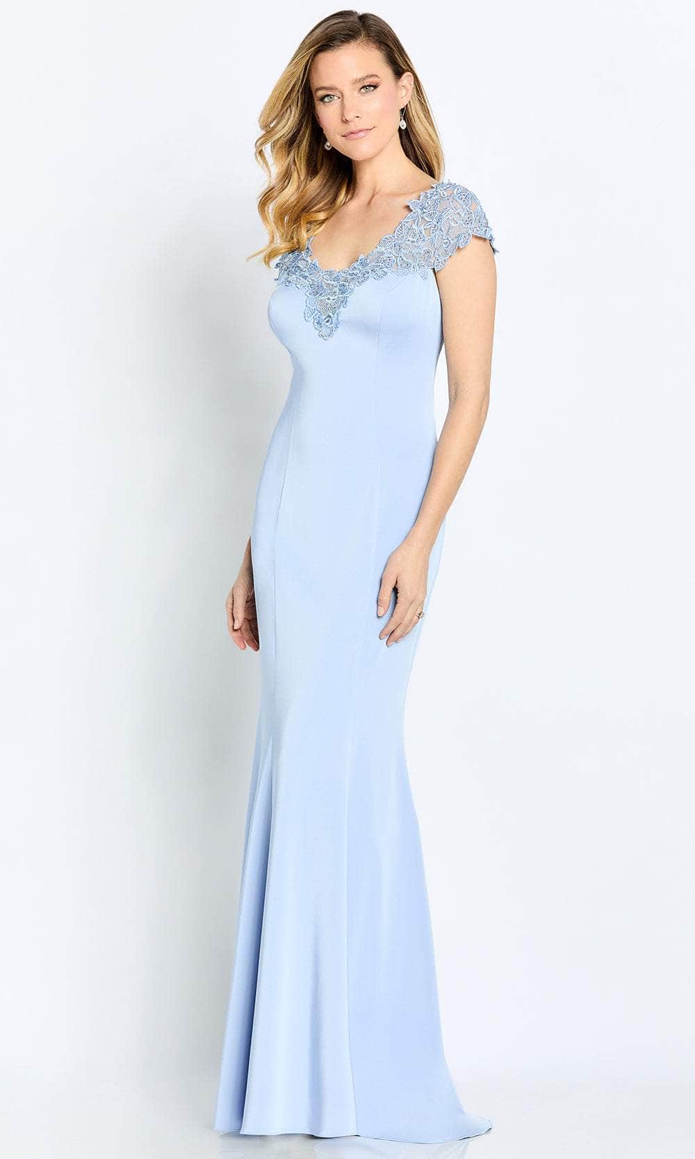 Laced Neckline Formal Mother of the Bride Gown