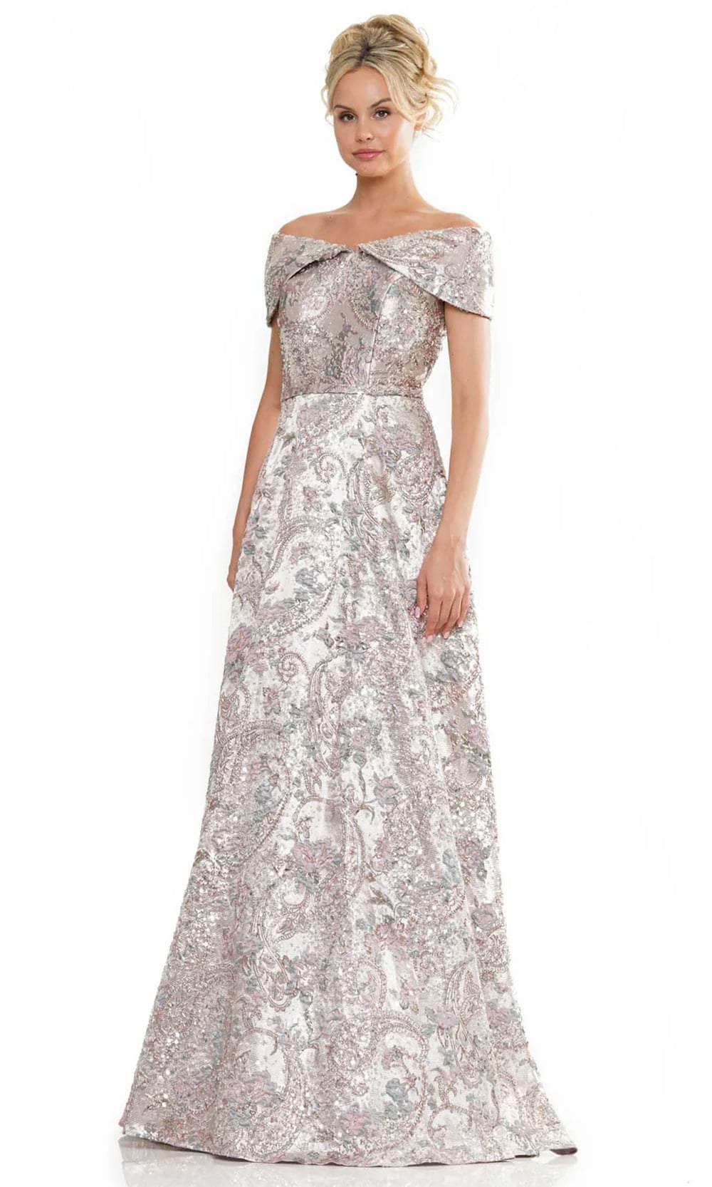Off-Shoulder Jacquard Long Gown