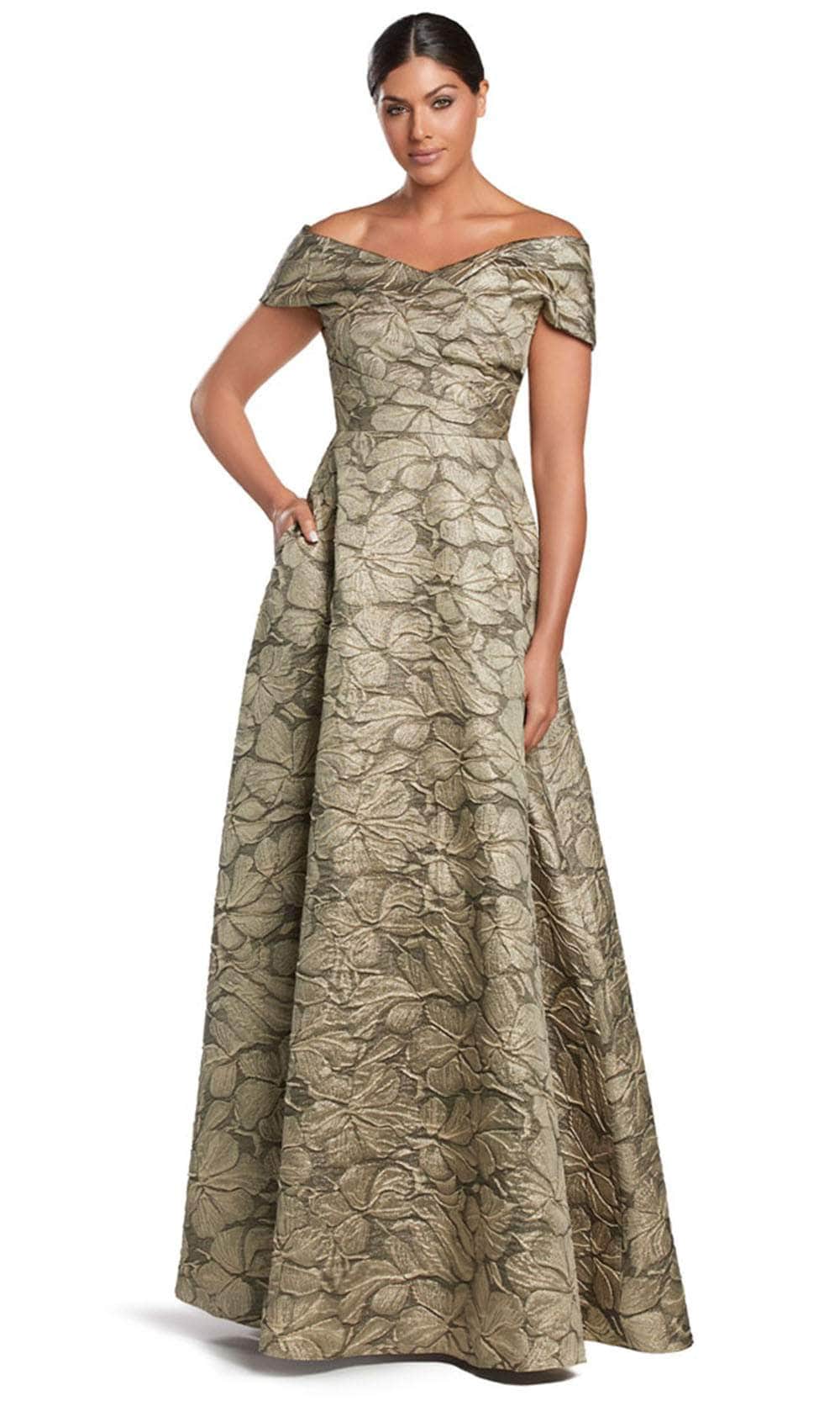Off-Shoulder A-Line Evening Gown