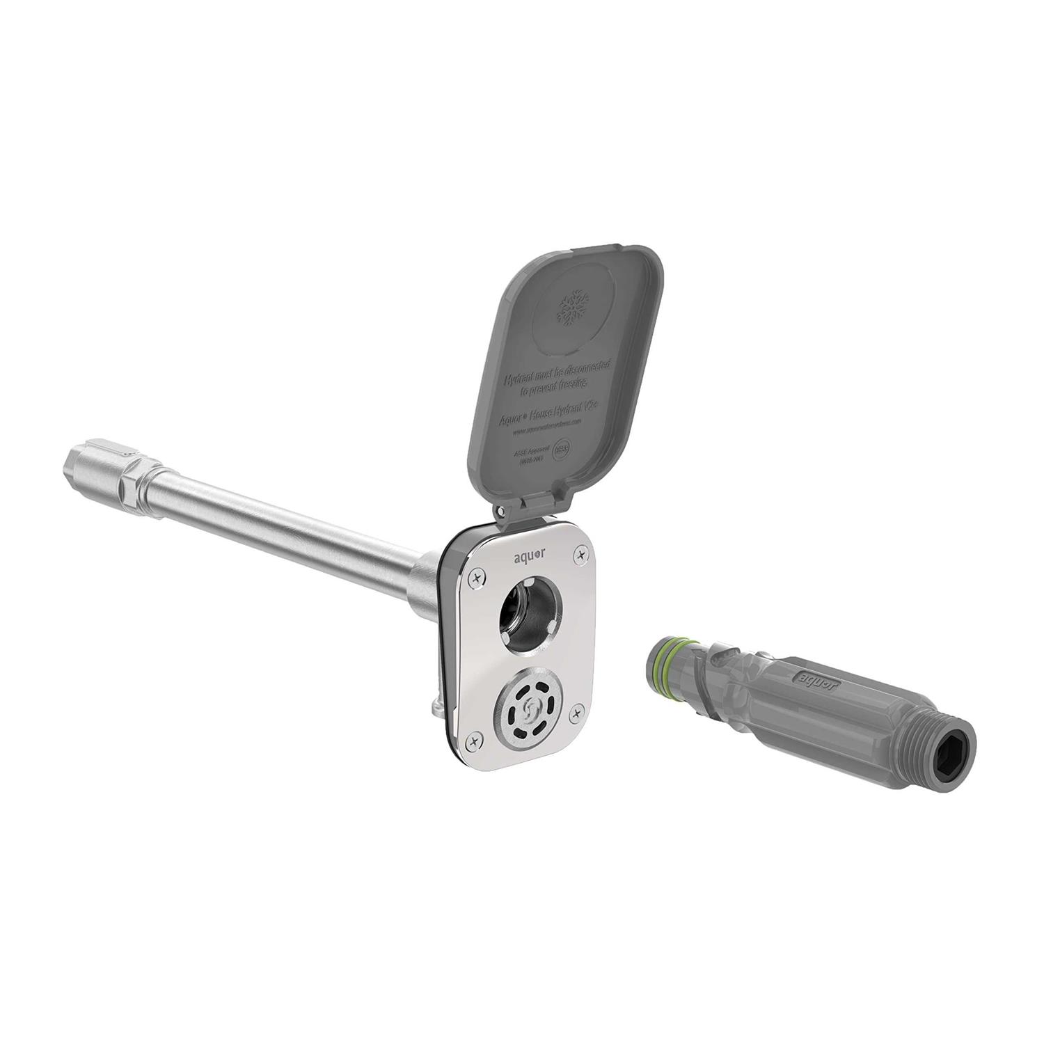 Aquor 1/2 in. NPT Inlet and 3/4 in. Hose Connector House Hydrant V2+ Modern Outdoor Wall Faucet