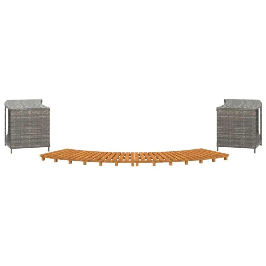 vidaXL Hot Tub Surround Poly Rattan and Solid Wood Acacia