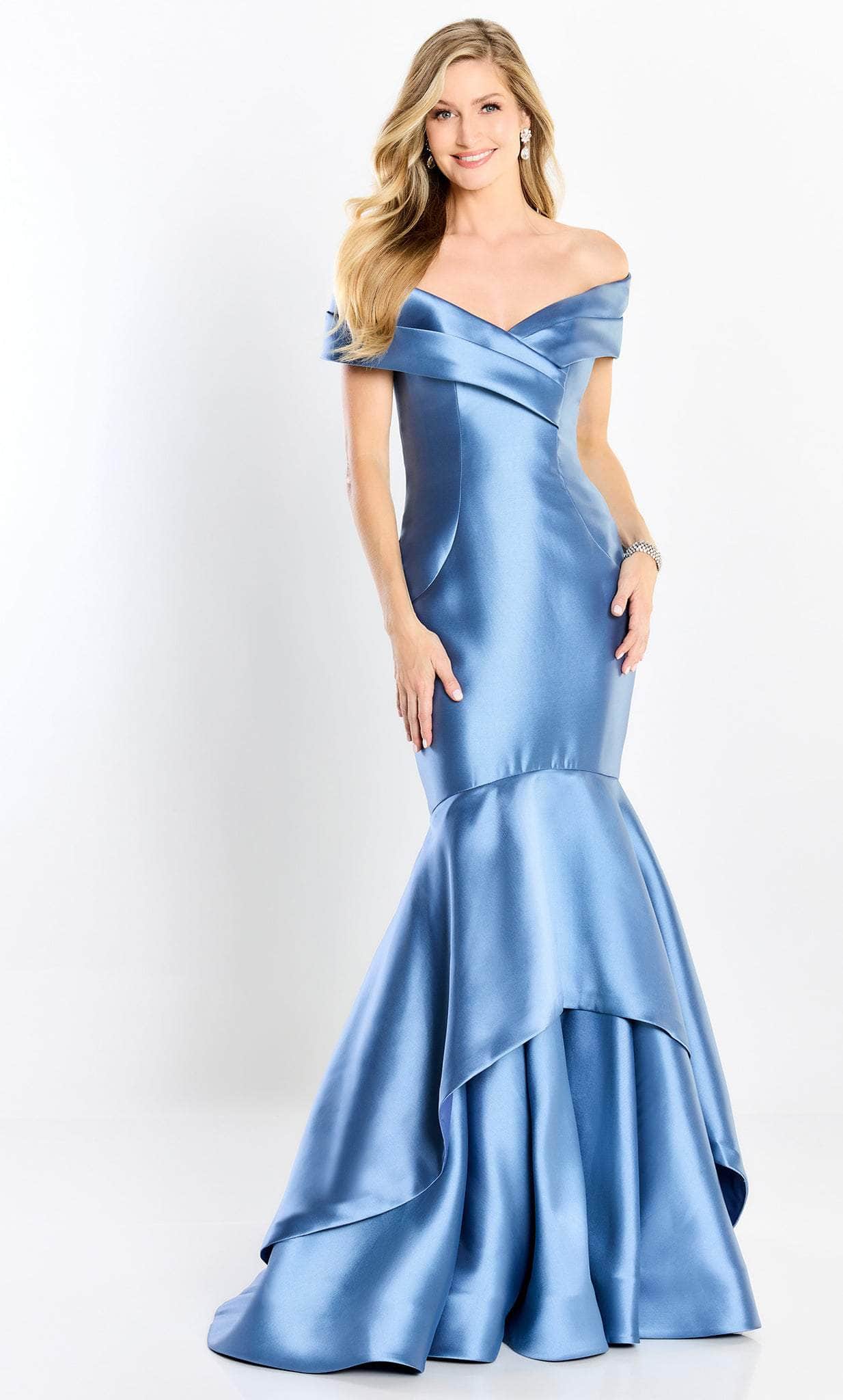 Off Shoulder Satin Mermaid Gown