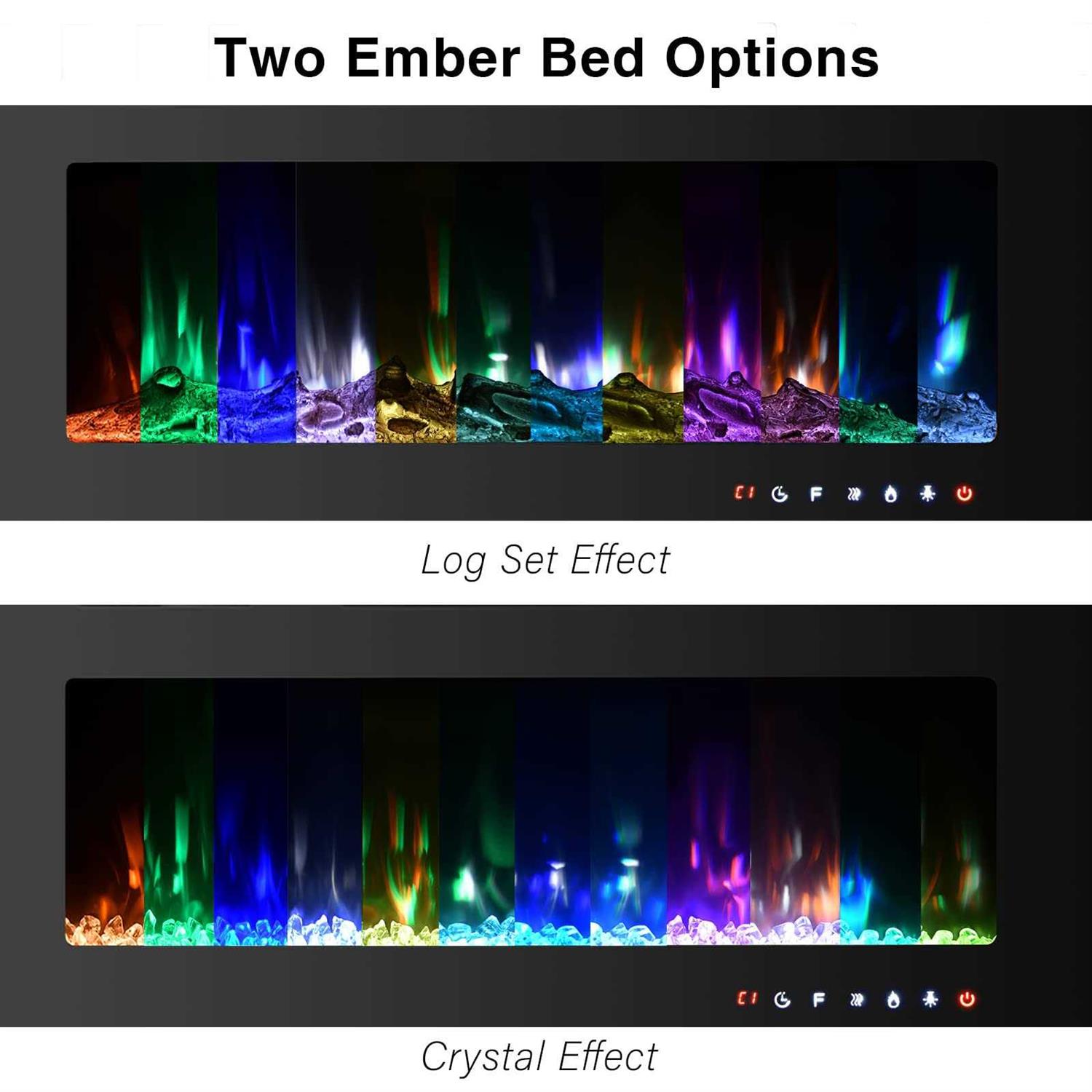 36 Inch Electric Fireplace Inserts Quiet Wall Mounted Fireplace Led Fireplace for Living Room