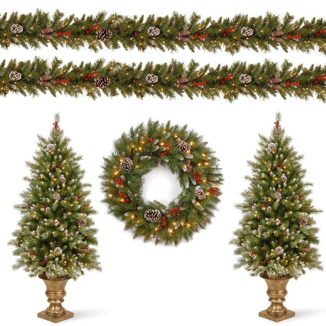 Andover Mills™ Frosted Berry Christmas Tree, Wreath and Garland Set