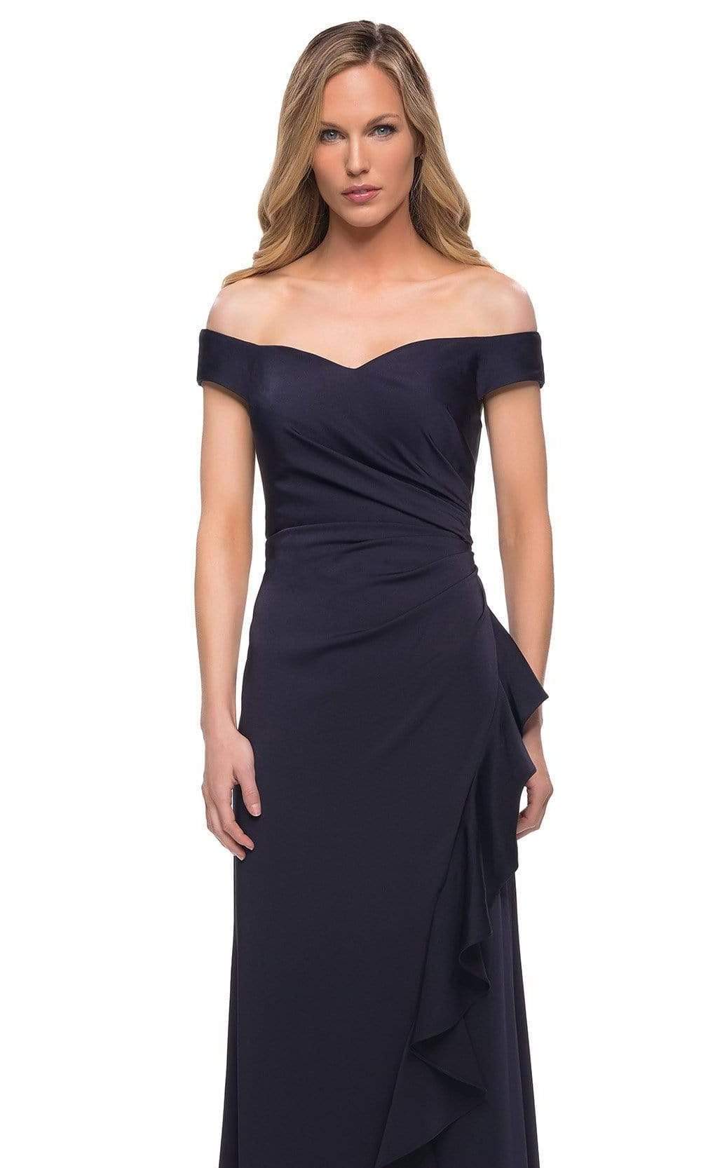 29509 Ruched A-Line Evening Dress