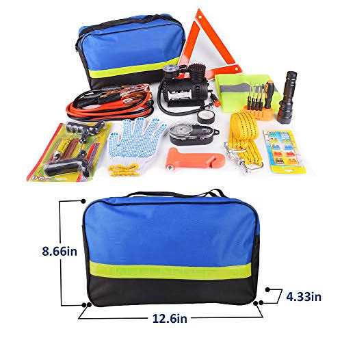 Car Emergency Kit Roadside Assistance Auto Emergency Kit 14-piece Tool Set Car Safety Kit with Jumper Cables