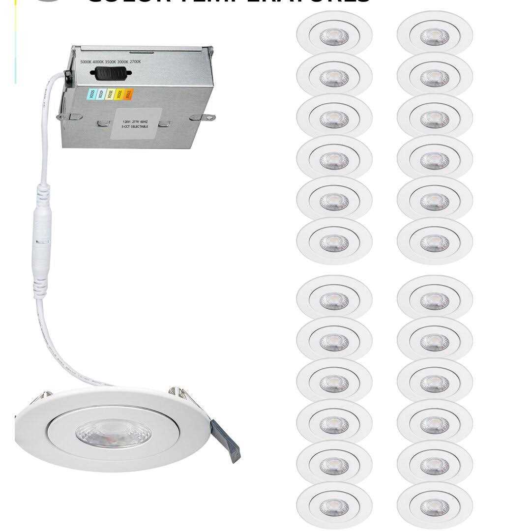 WAC Lighting Lotos Four in. LED Round Adjustable Recessed Light Kit R4ERAR-W9CS-WT