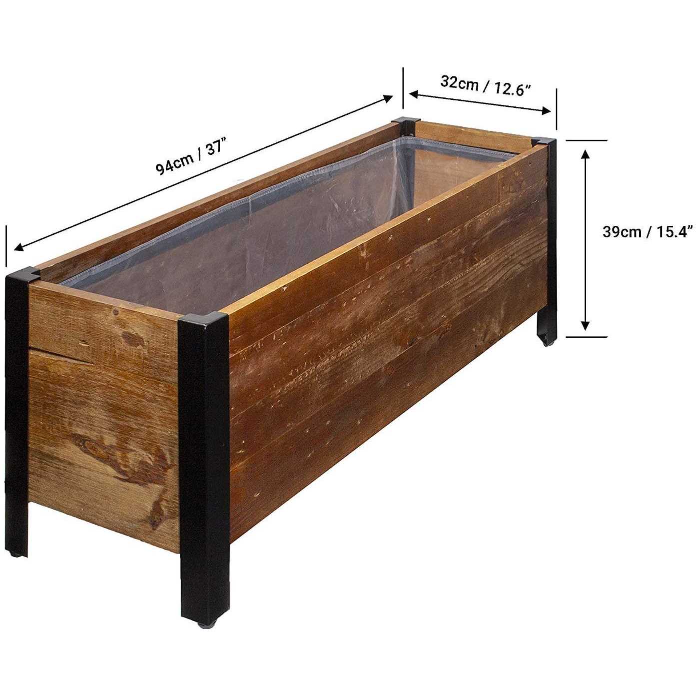 Amazon Basics Recycled Wood Rectangular Garden Planter