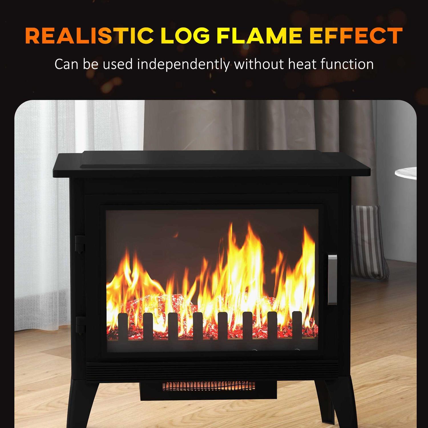 Homcom 24 Electric Fireplace Stove with Realistic Flame