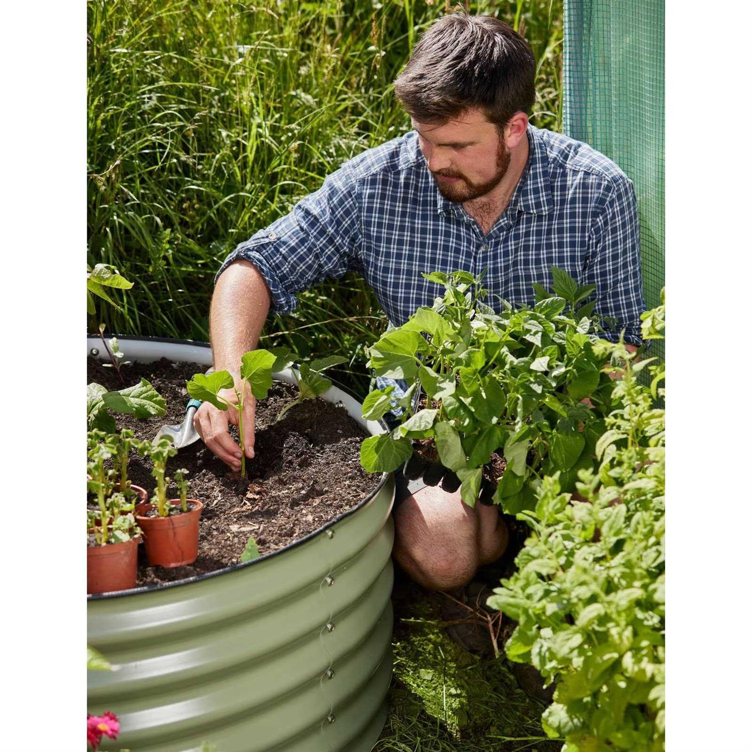 Vego Garden Tall Round Metal Raised Garden Bed