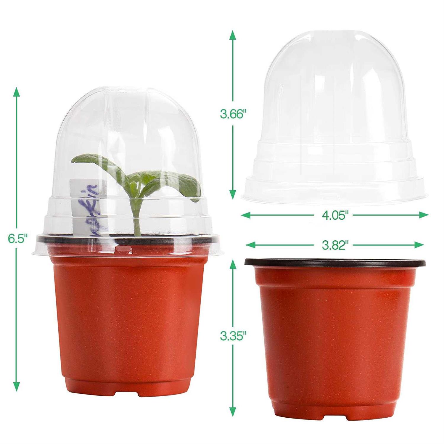 Bonviee Plant Nursery Pots with Humidity Domes 30 Sets 4 Inch Soft Nursery Pots