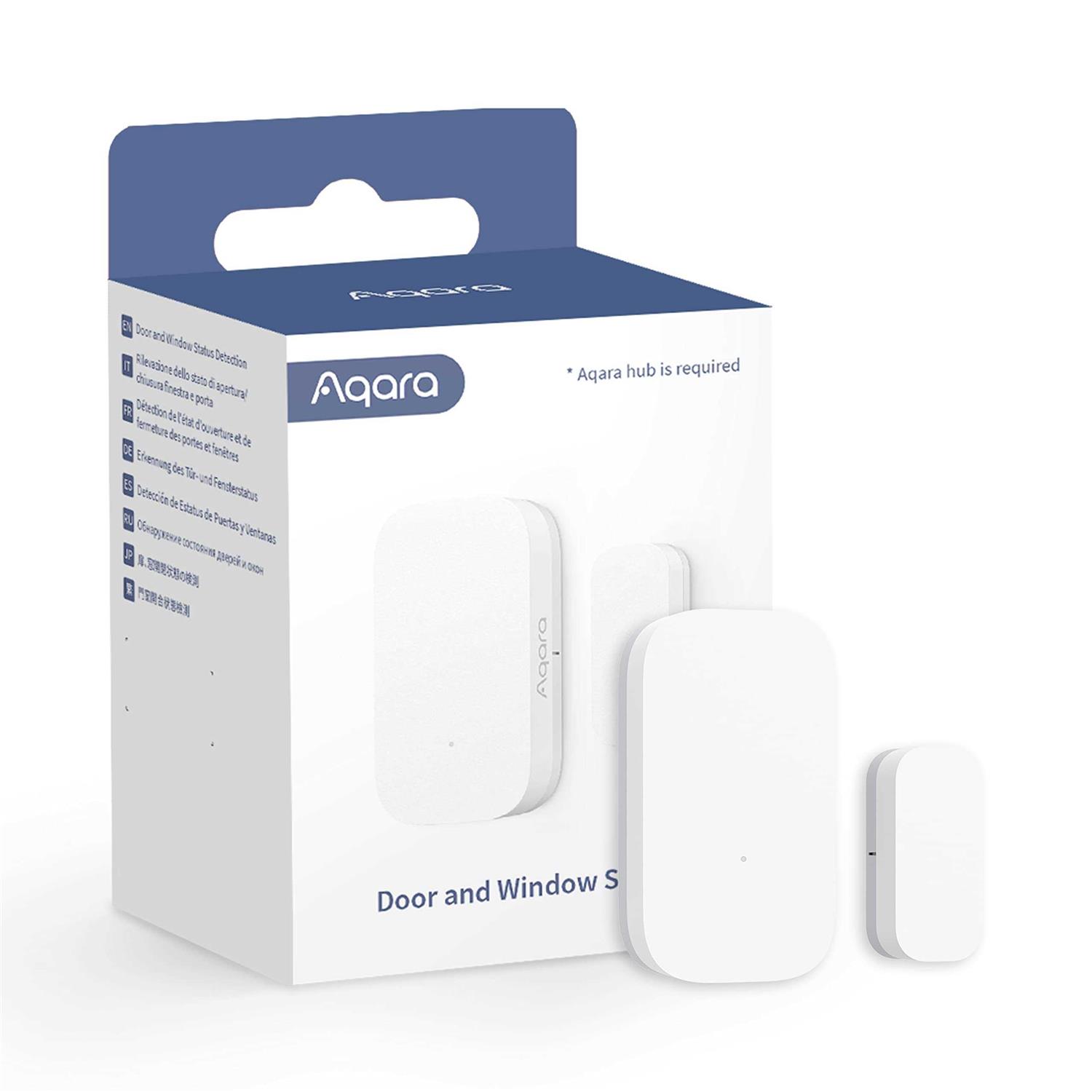 Aqara Door and Window Sensor, Requires Aqara Hub, Zigbee Connection, Wireless Mini Contact Sensor for Alarm System and Smart Home Automation