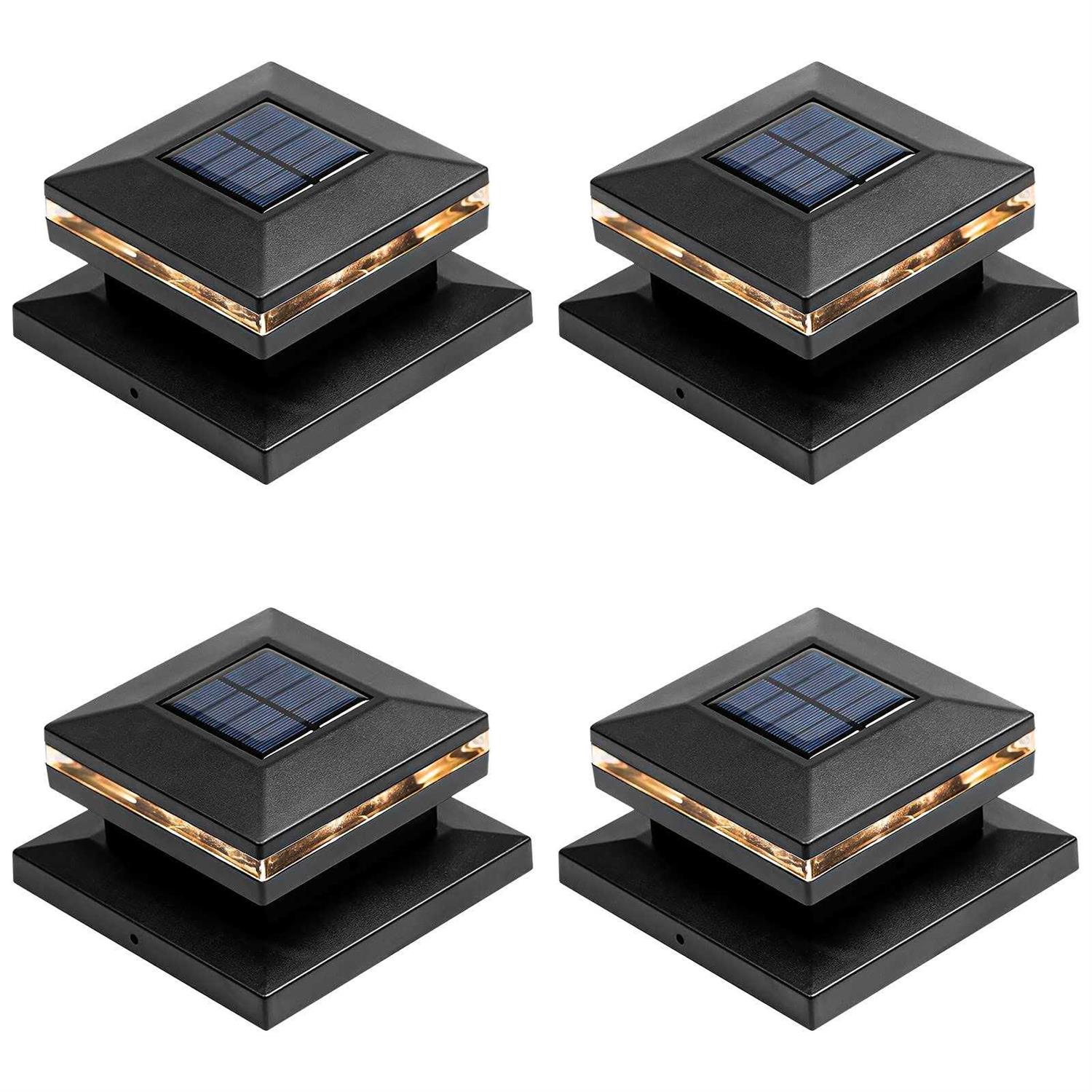 Viewsun 8 Pack Solar Post Lights Outdoor Fence Post Cap Light Solar Powered Caps for Deck