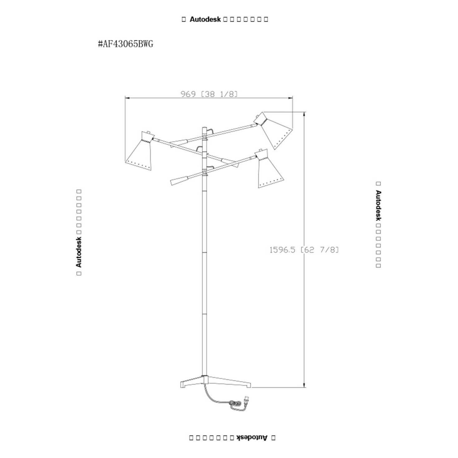 Adesso Lyle 3-Arm Floor Lamp