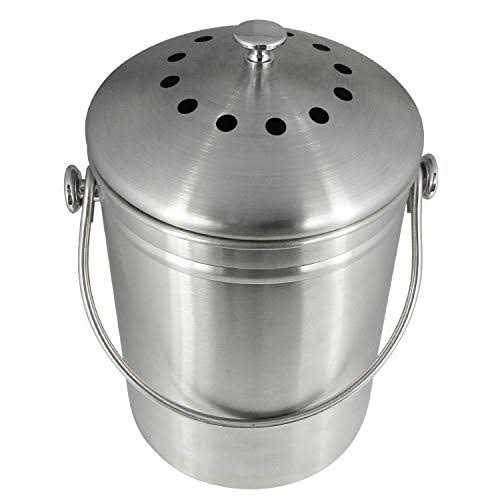 Utopia Kitchen Stainless Steel Compost Bin for Kitchen Countertop