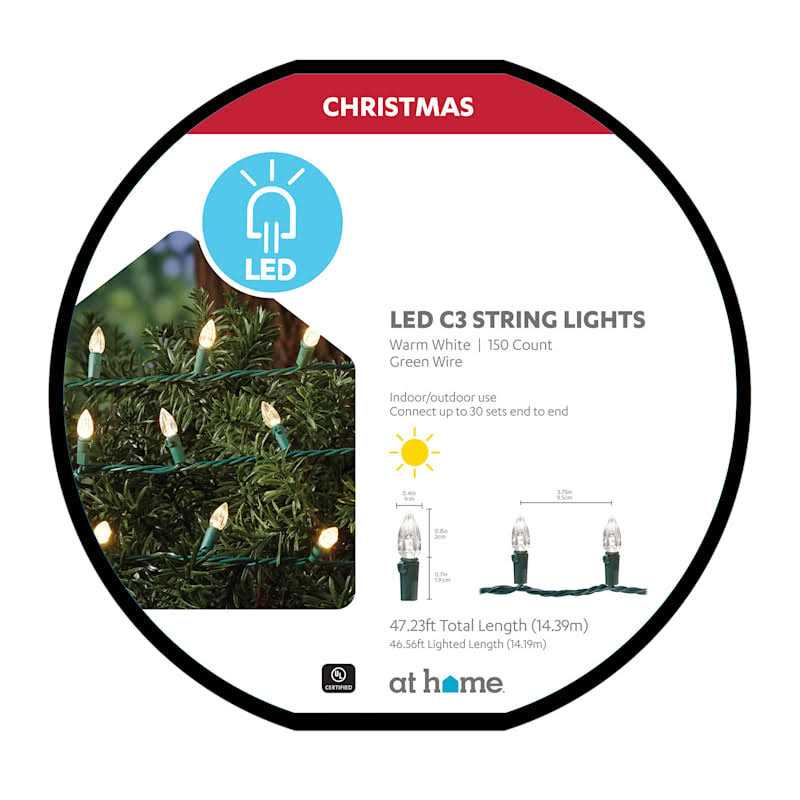 At Home 150-Count Led Vertical Cut C3 String Light Reel