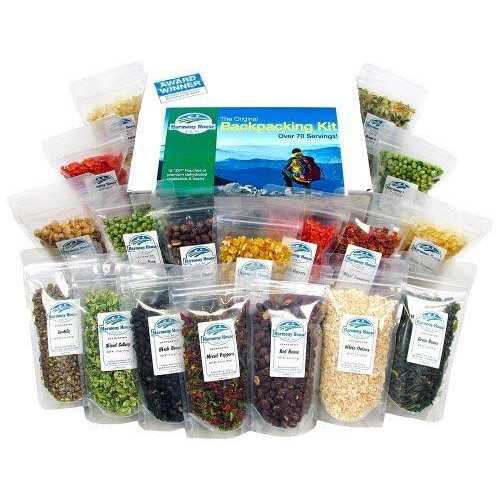 The Backpacking Kit 18Ct Premium Lightweight Meals in 1 Cup Resealable Pouches by Harmony House Foods