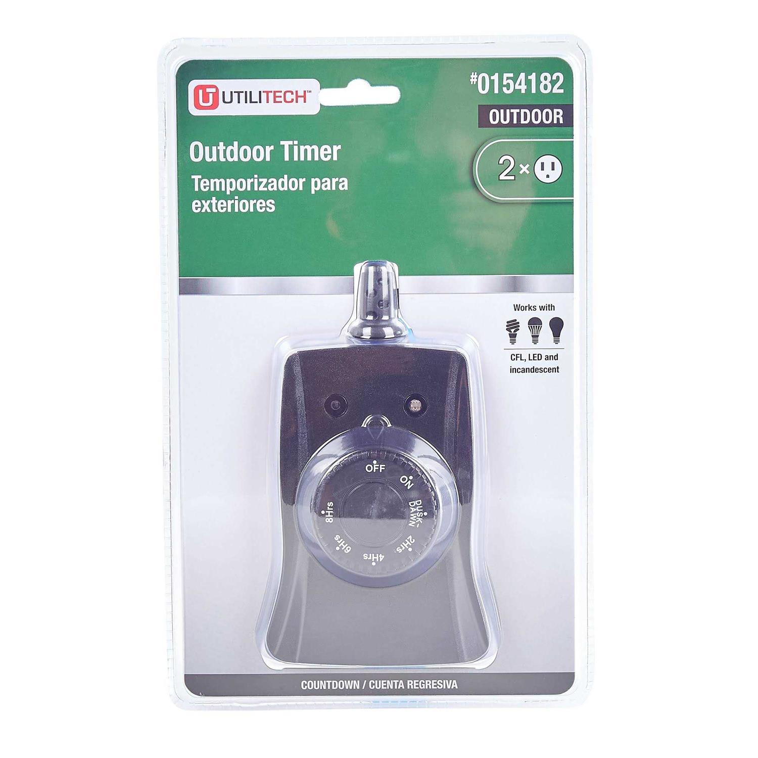 Utilitech 2 Outlet Black Plug-in Countdown Lighting Timer LTS-T5U