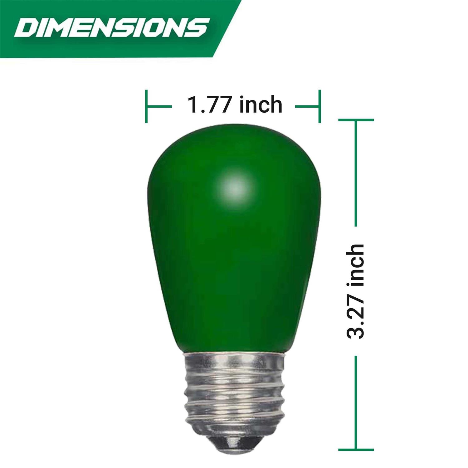 Bluex Bulbs 12 pack s14 red light Bulb green light Bulb ceramic incandescent 11 watt e26 base s14 light Bulbs replacement for string ligh