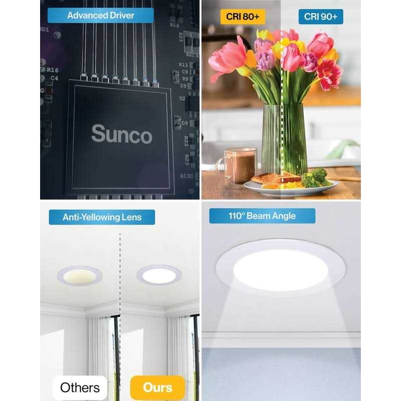 Sunco Lighting 12 Pack 6 Inch Slim LED Downlight with Junction Box