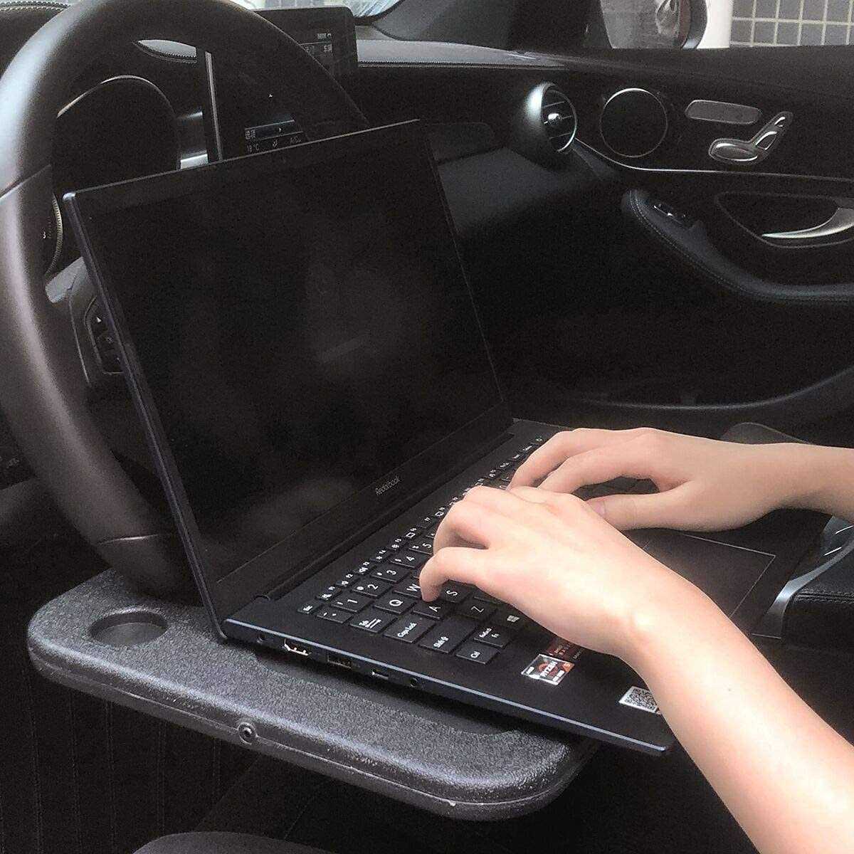 INTOR Multi-Function Portable Car Steering Wheel Desk Table Steering Wheel Double-Sided Trays