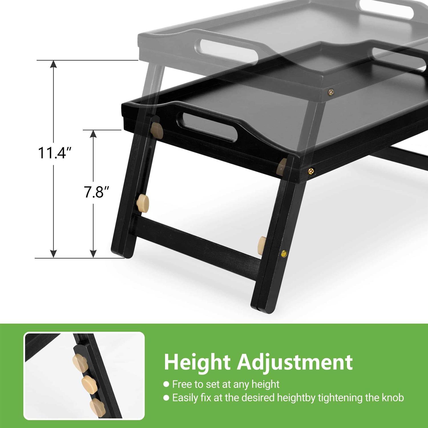 Mayyol Breakfast Bed Tray for Eating Height Adjustable Raised Food Table