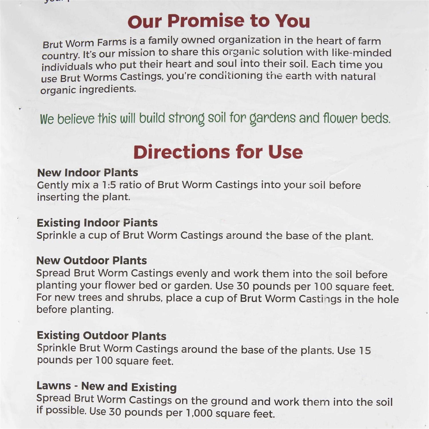 Brut Worm Farms Organic Worm Castings Soil Builder